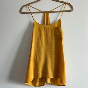 Joie 100% Silk Racerback Tank - Warm Yellow / Dandelion - M